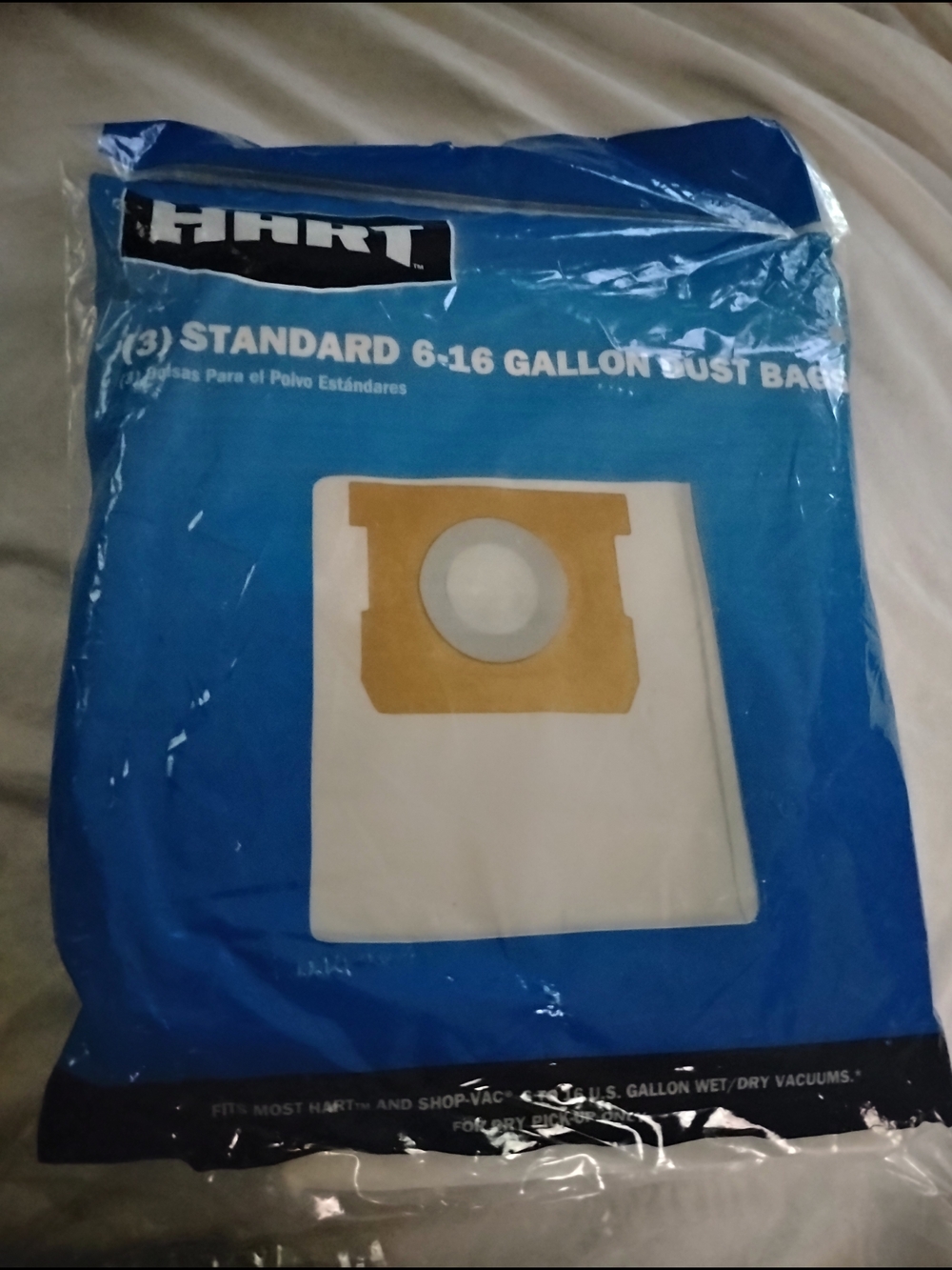 Standard 6-16 Gallon Dust Bags - White (3 Pack)